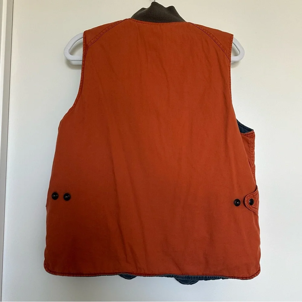 VINTAGE RARE Ralph Lauren double RL reversible vest orange and blue stitched - Picture 3 of 8
